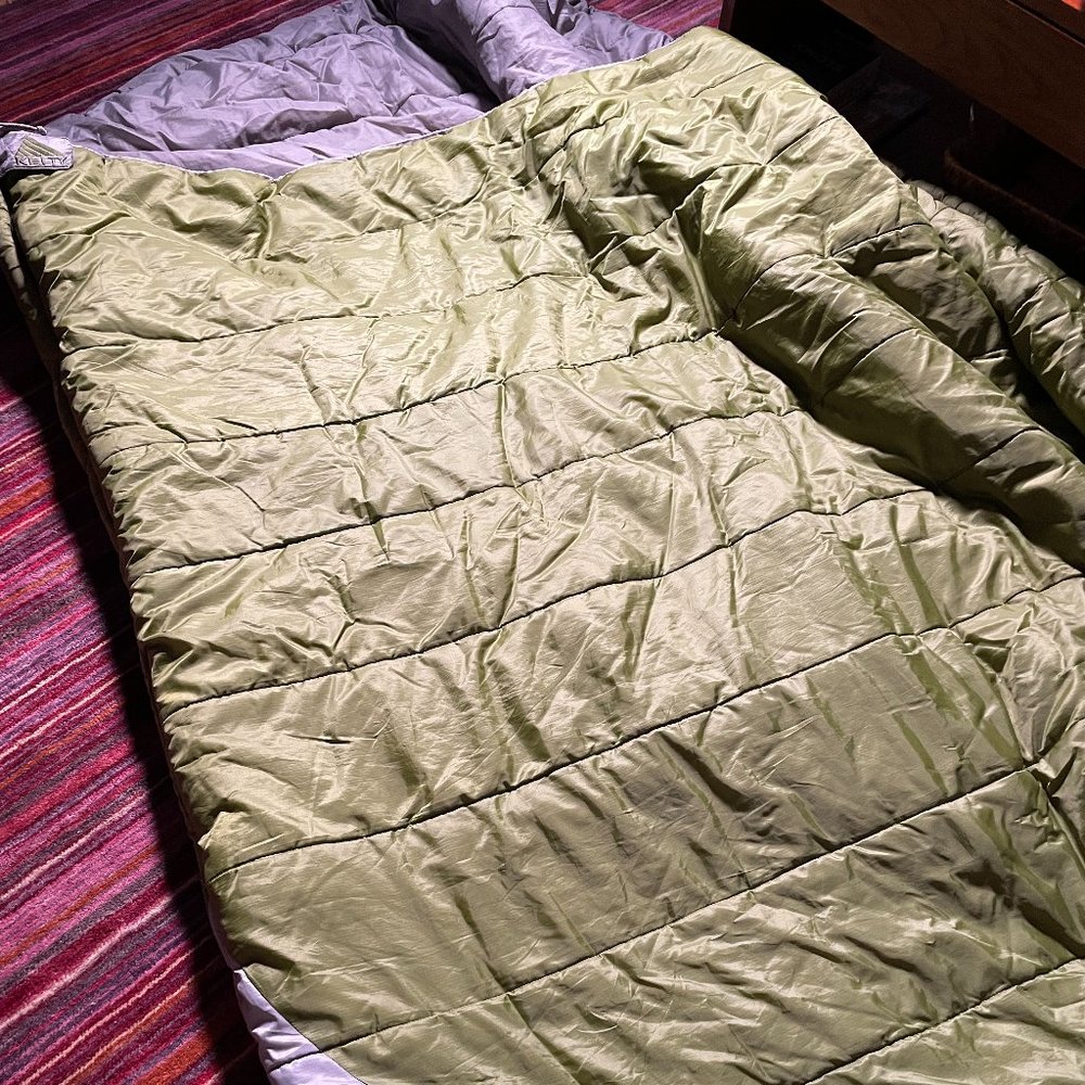Olive Green Reversible Sleeping Bag - Lightweight Home Bedding